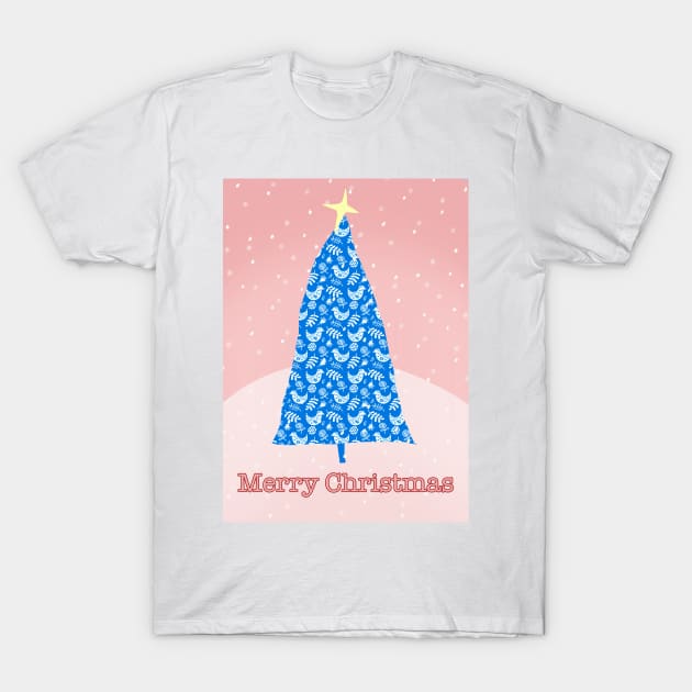 Christmas Tree Blue T-Shirt by Amalus-files